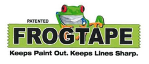 PATENTED FROGTAPE Keeps Paint Out. Keeps Lines Sharp. Logo (IGE, 08/08/2014)