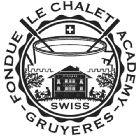 LE CHALET SWISS FONDUE-GRUYERES-ACADEMY Logo (IGE, 03.11.2017)