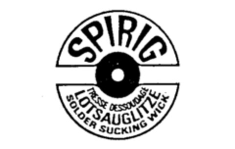 SPIRIG TRESSE DESSOUDAGE LOTSAUGLITZE SOLDER SUCKING WICK Logo (IGE, 05/25/1990)