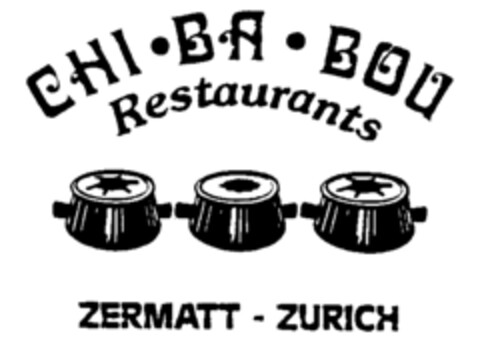 CHI BA BOU Restaurants ZERMATT-ZURICH Logo (IGE, 11/19/1993)