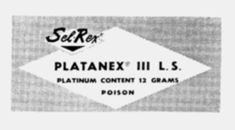 Sel Rex PLATANEX III L.S. PLATINUM CONTENT 12 GRAMS POISON Logo (IGE, 21.08.1981)