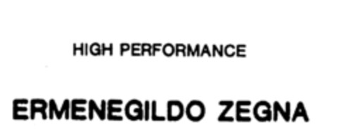 HIGH PERFORMANCE ERMENEGILDO ZEGNA Logo (IGE, 05.04.1988)