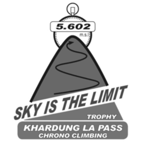 5.602 m.s.l. SKY IS THE LIMIT TROPHY KHARDUNG LA PASS CHRONO CLIMBING Logo (IGE, 11/10/2014)