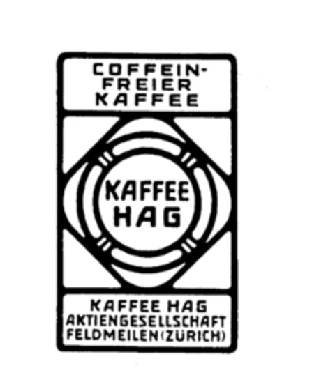 COFFEIN-FREIER KAFFEE KAFFEE HAG Logo (IGE, 11.10.1979)