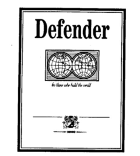Defender for those who build the world Logo (IGE, 22.02.1989)