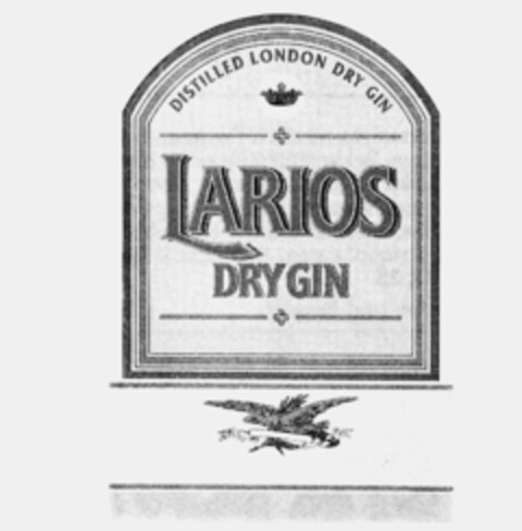 LARIOS DRY GIN DISTILLED LONDON DRY GIN Logo (IGE, 10.04.1991)