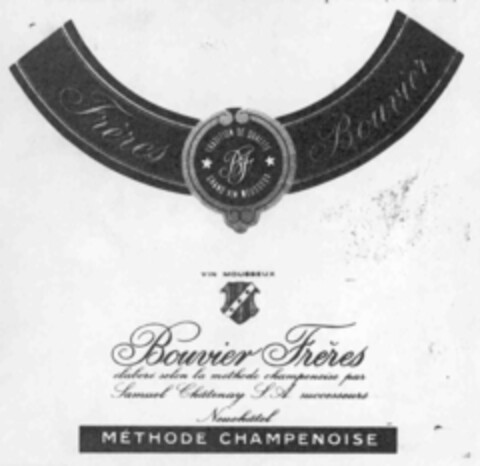 FRÈRES BOUVIER BF Bouvier Frères MÉTHODE CHAMPENOISE Logo (IGE, 10.06.1975)