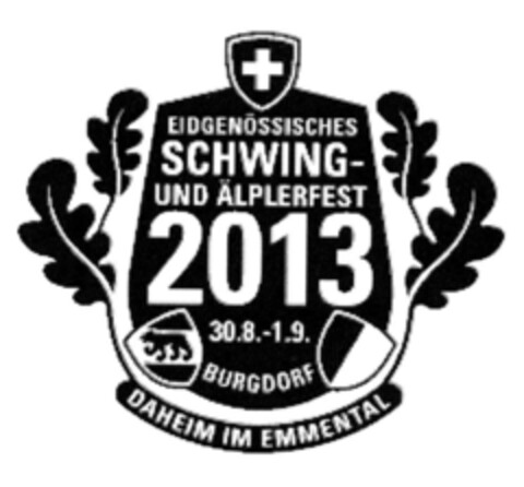 EIDGENÖSSISCHES SCHWING- UND ÄLPLERFEST 2013 BURGDORF DAHEIM IM EMMENTAL Logo (IGE, 07/18/2011)