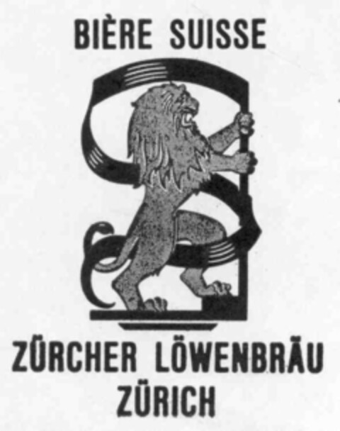 BIÈRE SUISSE ZÜRCHER LÖWENBRÄU ZÜRICH Logo (IGE, 16.10.1973)