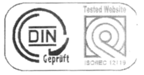 DIN Geprüft Tested Website ISO/IEC 12119 Logo (IGE, 23.10.2000)