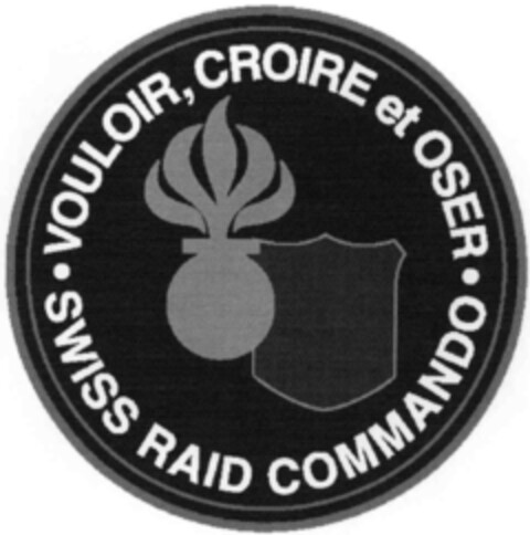 SWISS RAID COMMANDO VOULOIR, CROIRE ET OSER Logo (IGE, 02.11.1999)