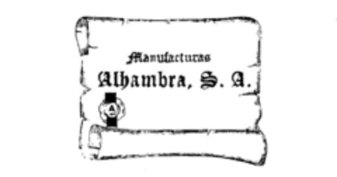 Manufacturas Alhambra, S.A. Logo (IGE, 01.11.1982)