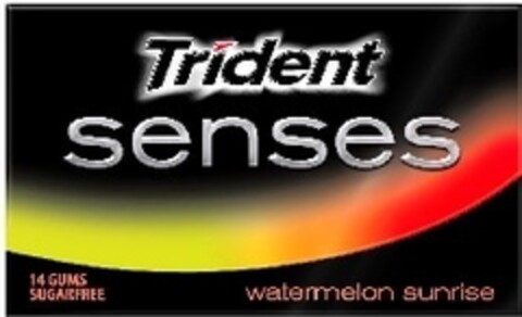 Trident senses 14 GUMS SUGARFREE watermelon sunrise Logo (IGE, 25.11.2008)