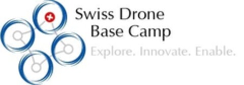 Swiss Drone Base Camp Explore. Innovate. Enable. Logo (IGE, 11.10.2018)