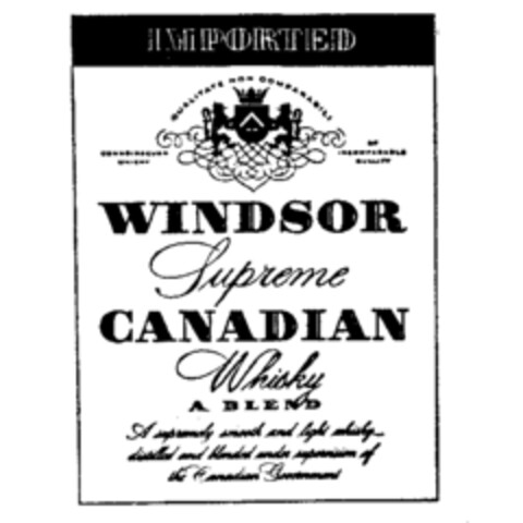 WINDSOR Supreme CANADIAN Whisky Logo (IGE, 28.01.1992)