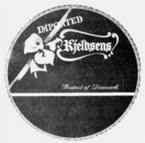 IMPORTED Kjeldsens Product of Denmark Logo (IGE, 30.07.1990)