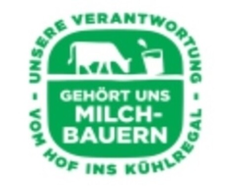 UNSERE VERANTWORTUNG - VOM HOF INS KÜHLREGAL - GEHÖRT UNS MILCHBAUERN Logo (IGE, 05/24/2016)