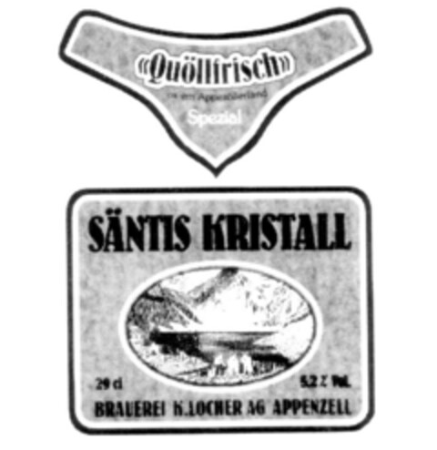 SäNTIS KRISTALL Quöllfrisch Spezial K. LOCHER AG Logo (IGE, 18.02.1992)
