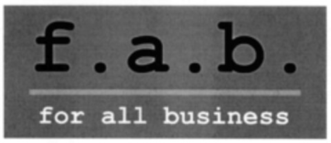 f.a.b. for all business Logo (IGE, 11.12.2000)