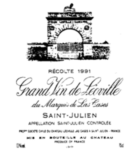 Grand Vin de Léoville du Marquis de Las Cases... Logo (IGE, 03/30/1995)