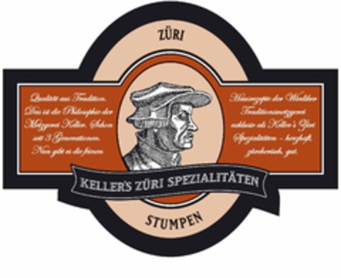 ZÜRI KELLER'S ZÜRI SPEZIALITÄTEN STUMPEN Logo (IGE, 10.04.2017)