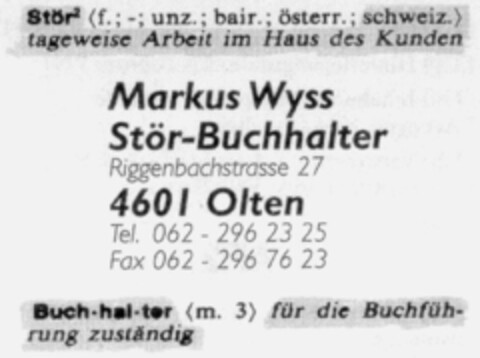 Markus Wyss Stör-Buchhalter Olten Logo (IGE, 05.05.1997)