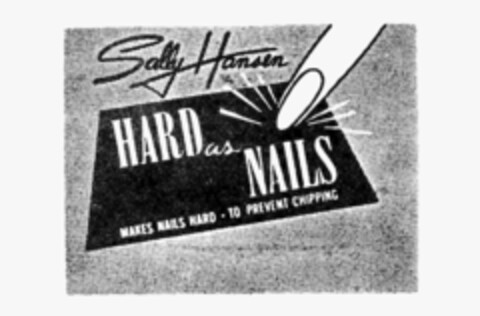 Sally Hansen HARD AS NAILS MAKES NAILS HARD - TO PREVENT CHIPPING Logo (IGE, 09.11.1981)