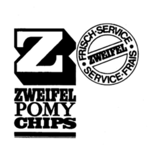 Z ZWEIFEL POMY CHIPS FRISCH-SERVICE SERVICE-FRAIS ZWEIFEL Logo (IGE, 05.01.1978)