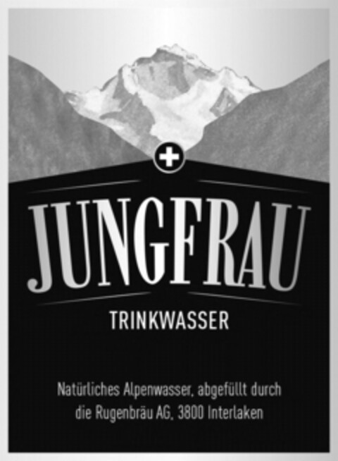 JUNGFRAU TRINKWASSER Natürliches Alpenwasser, abgefüllt durch die Rugenbräu AG, 3800 Interlaken Logo (IGE, 22.02.2013)