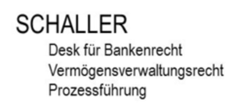 SCHALLER Desk für Bankenrecht Vermögensverwaltungsrecht Prozessführung Logo (IGE, 20.09.2013)