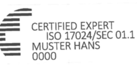 CERTIFIED EXPERT ISO 17024/SEC 01.1 MUSTER HANS 0000 Logo (IGE, 11/24/2020)