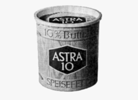 10 % Butter ASTRA 10 SPEISEFETT Logo (IGE, 07.10.1986)