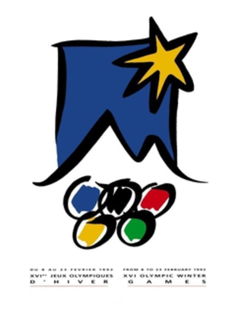 DU 8 AU 23 FEVRIER 1992 XVI JEUX OLYMPIQUES D' HIVER FROM 8 TO 23 FEBRUARY 1992 XVI OLYMPIC WINTER GAMES Logo (IGE, 15.11.2012)