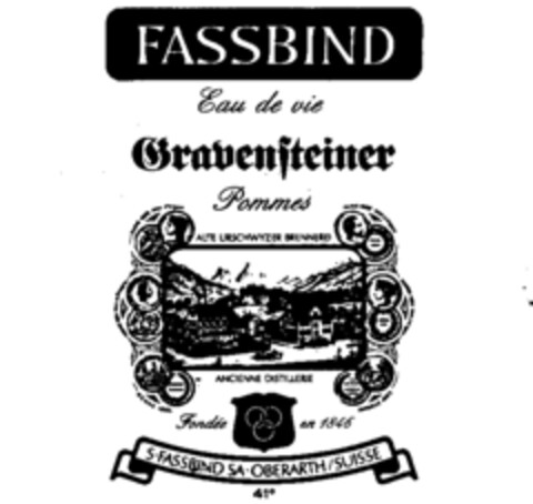 FASSBIND Eau de vie Gravensteiner Pommes Logo (IGE, 07.07.1989)