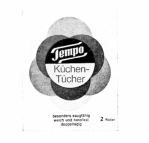 Tempo Küchen-Tücher besonders saugfähig weich und nassfest doppellagig Logo (IGE, 28.07.1976)