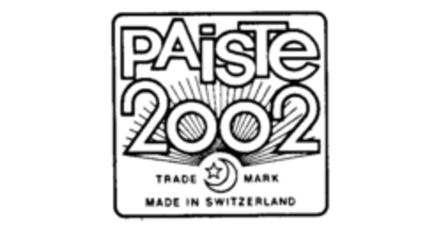 PAISTE 2002 TRADEMARK MADE IN SWITZERLAND Logo (IGE, 26.06.1990)