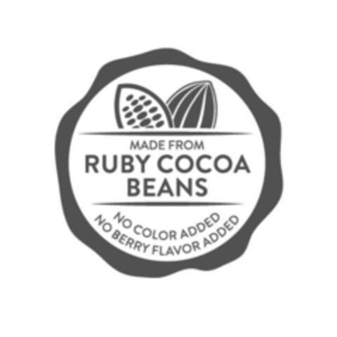 MADE FROM RUBY COCOA BEANS NO COLOR ADDED NO BERRY FLAVOR ADDED Logo (IGE, 08.05.2018)