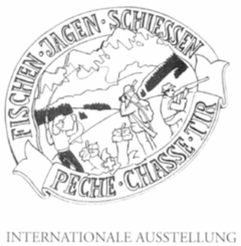 FISCHEN JAGEN SCHIESSEN PECHE CHASSE TIR INTERNATIONALE AUSSTELLUNG Logo (IGE, 23.07.2003)