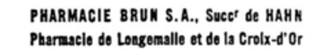 PHARMACIE BRUN S.A., Succr de HAHN Pharmacie de Longemalle et de la Croix-d'Or Logo (IGE, 08/07/1990)