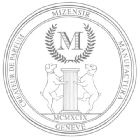 M MIZENSIR MCMXCIX GENEVE CREATEUR DE PARFUM MANUFACTURA Logo (IGE, 01.06.2017)