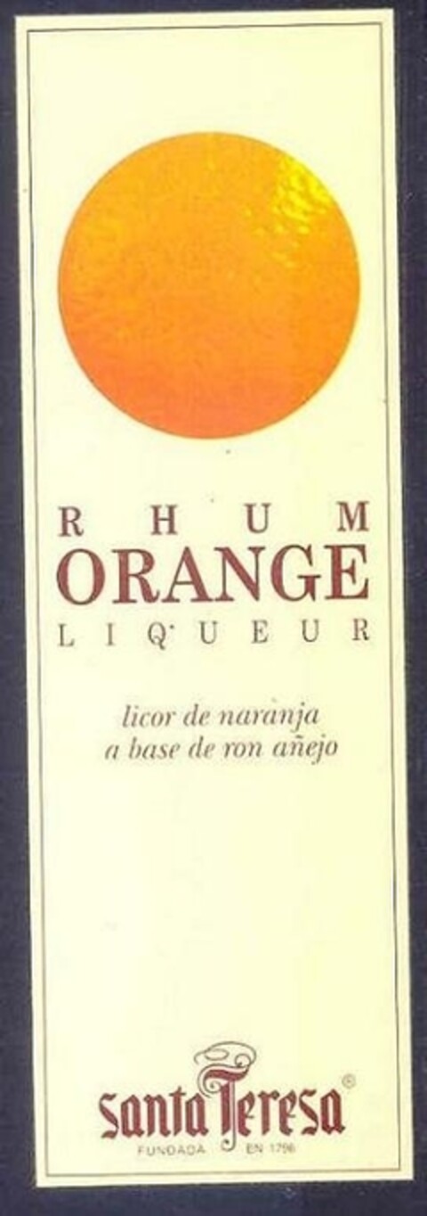 RHUM ORANGE LIQUEUR santa Teresa Logo (IGE, 06.10.2009)