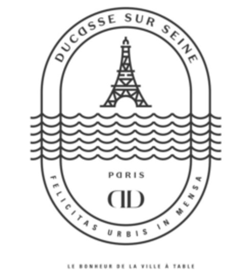 DUCASSE SUR SEINE PARIS DD FELICITAS URBIS IN MENSA LE BONHEUR DE LA VILLE À TABLE Logo (IGE, 11.09.2018)
