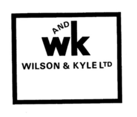 w AND k WILSON & KYLE LTD Logo (IGE, 09/26/1977)