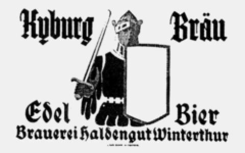 Kyburg Bräu Edel Bier Brauerei Haldengut Winterthur Logo (IGE, 07/16/1990)