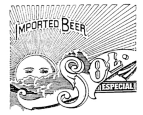 IMPORTED BEER SOL ESPECIAL Logo (IGE, 13.03.1991)