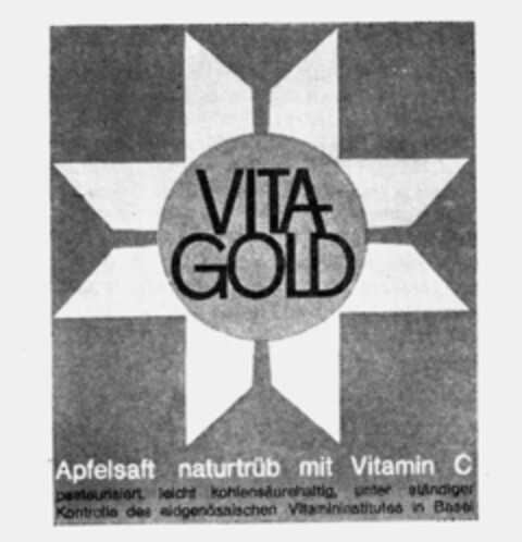 VITA GOLD Apfelsaft naturtrüb mit Vitamin C Logo (IGE, 14.10.1988)