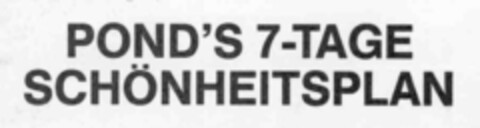 POND'S 7-TAGE SCHöNHEITSPLAN Logo (IGE, 12.10.1989)