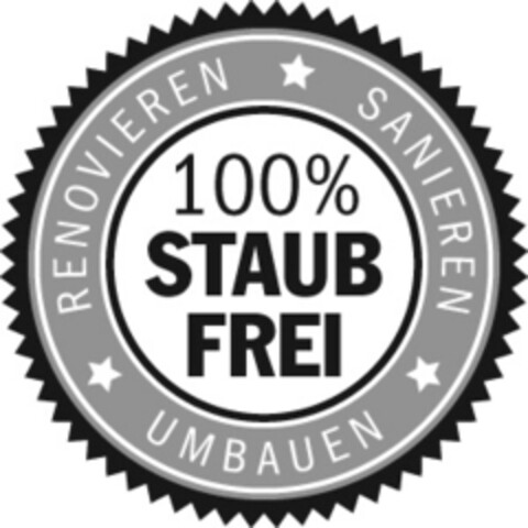 100% STAUB FREI RENOVIEREN SANIEREN UMBAUEN Logo (IGE, 05/15/2015)