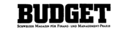 BUDGET SCHWEIZER MAGAZIN FüR FINANZ- UND MANAGEMENT-PRAXIS Logo (IGE, 11/13/1987)