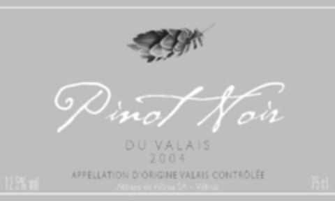 Pinot Noir DU VALAIS 2004 APPELLATION D'ORIGINE VALAIS CONTRÔLÉE Logo (IGE, 03.01.2008)